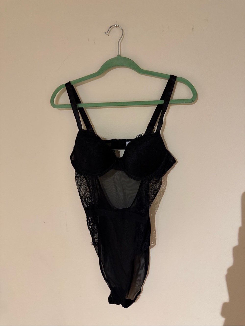 Black Lace Mesh Bodysuit Teddy - Women Intimates